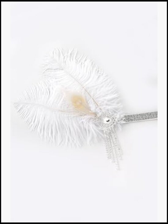 Rhinestone Peacock Feather Gatsby Headband Vintage 1920s Flapper Hair Accessory main image 4